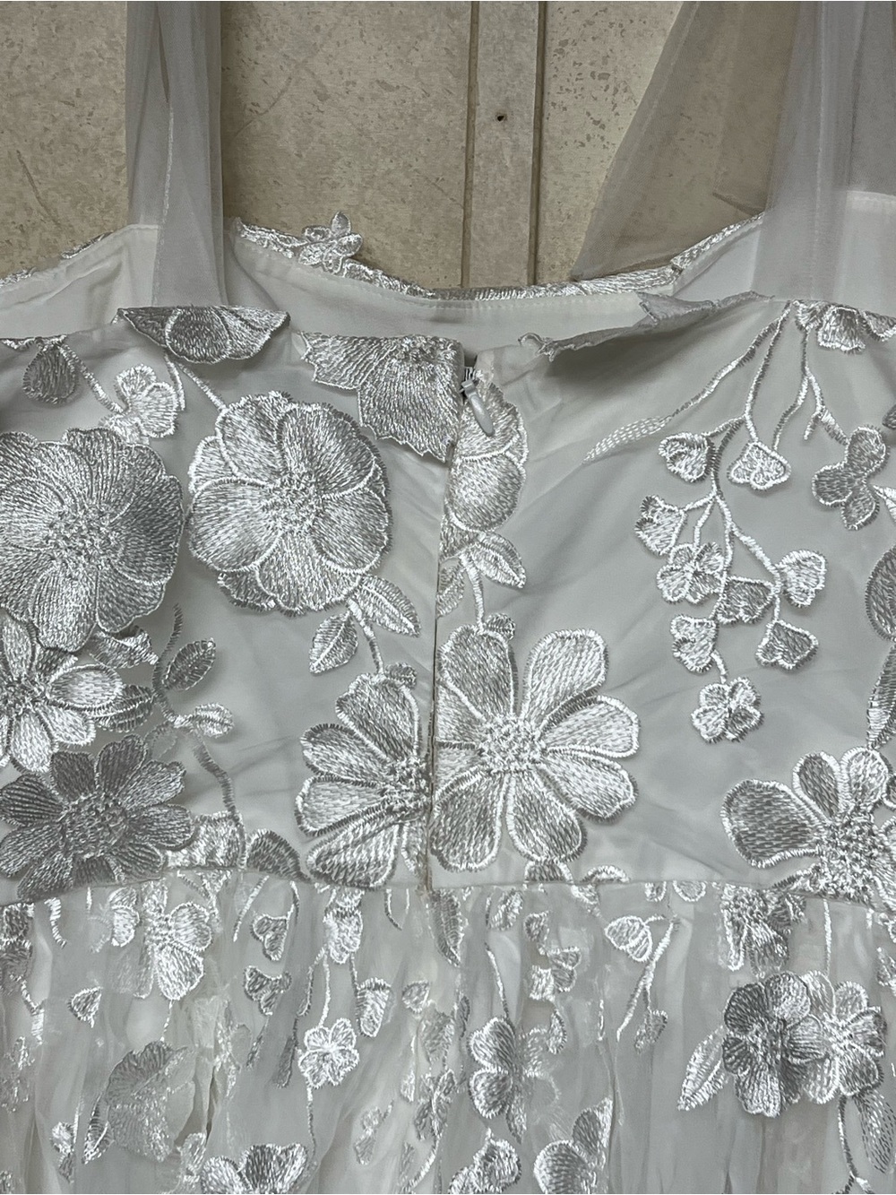 Lulus NWT classic romance white 3D floral appliqué tie strap mini dress feminine - Picture 11 of 15